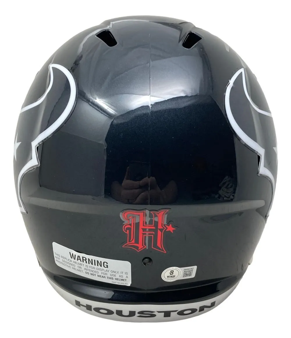 Stefon Diggs Signed Houston Texans Full Size Speed Replica Helmet BAS w/ Case