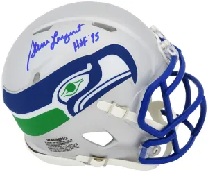Steve Largent Signed Seahawks T/B Riddell Speed Mini Helmet w/HOF'95 - (SS COA)