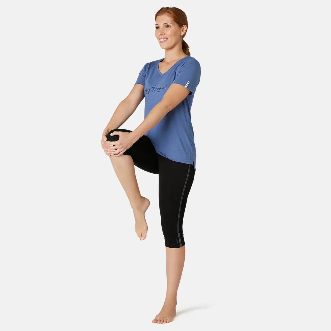 Stretchy Cotton Fitness Cropped Bottoms - Black