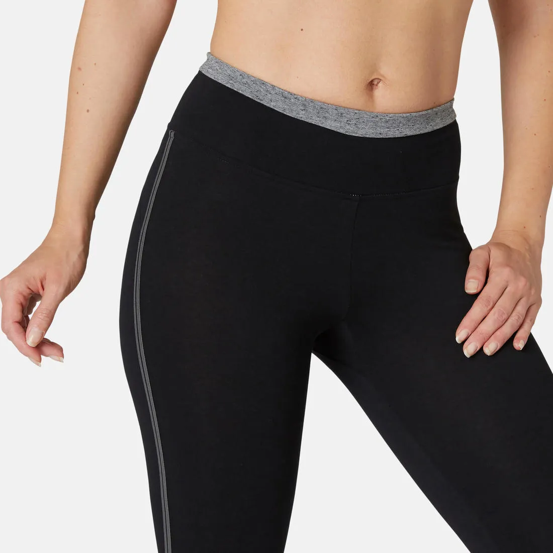 Stretchy Cotton Fitness Cropped Bottoms - Black