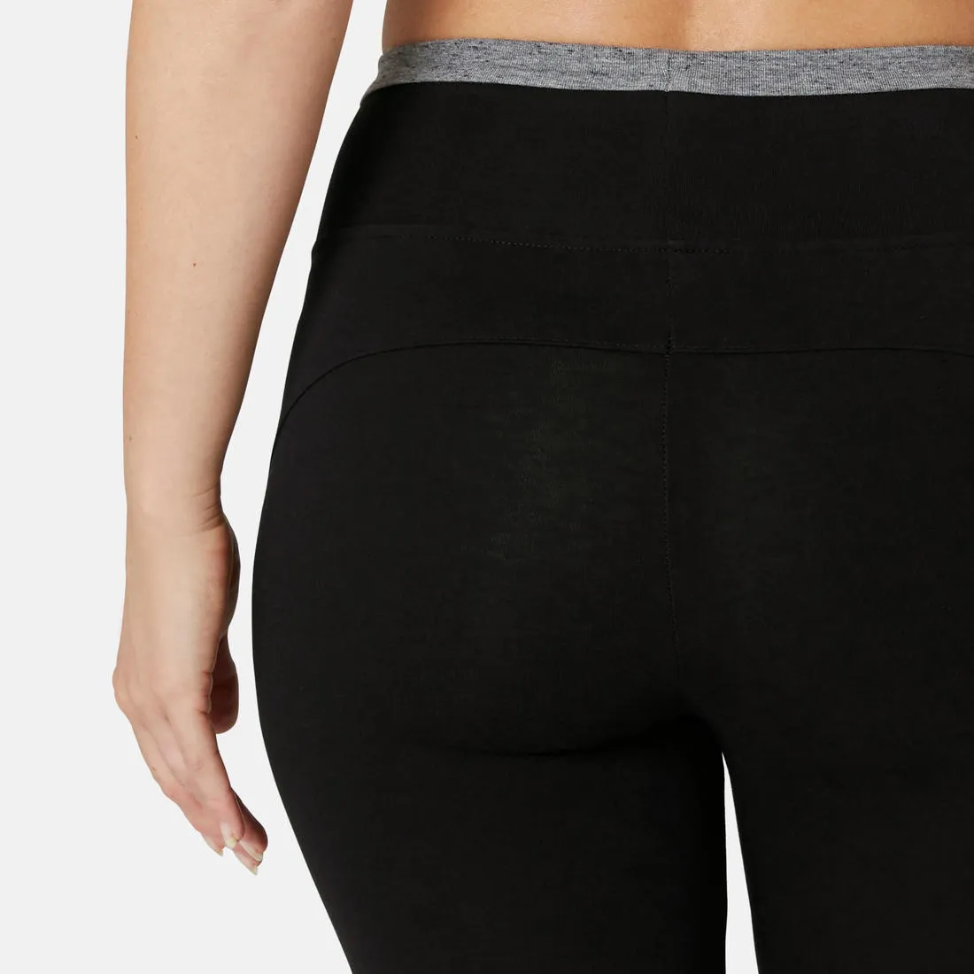 Stretchy Cotton Fitness Cropped Bottoms - Black