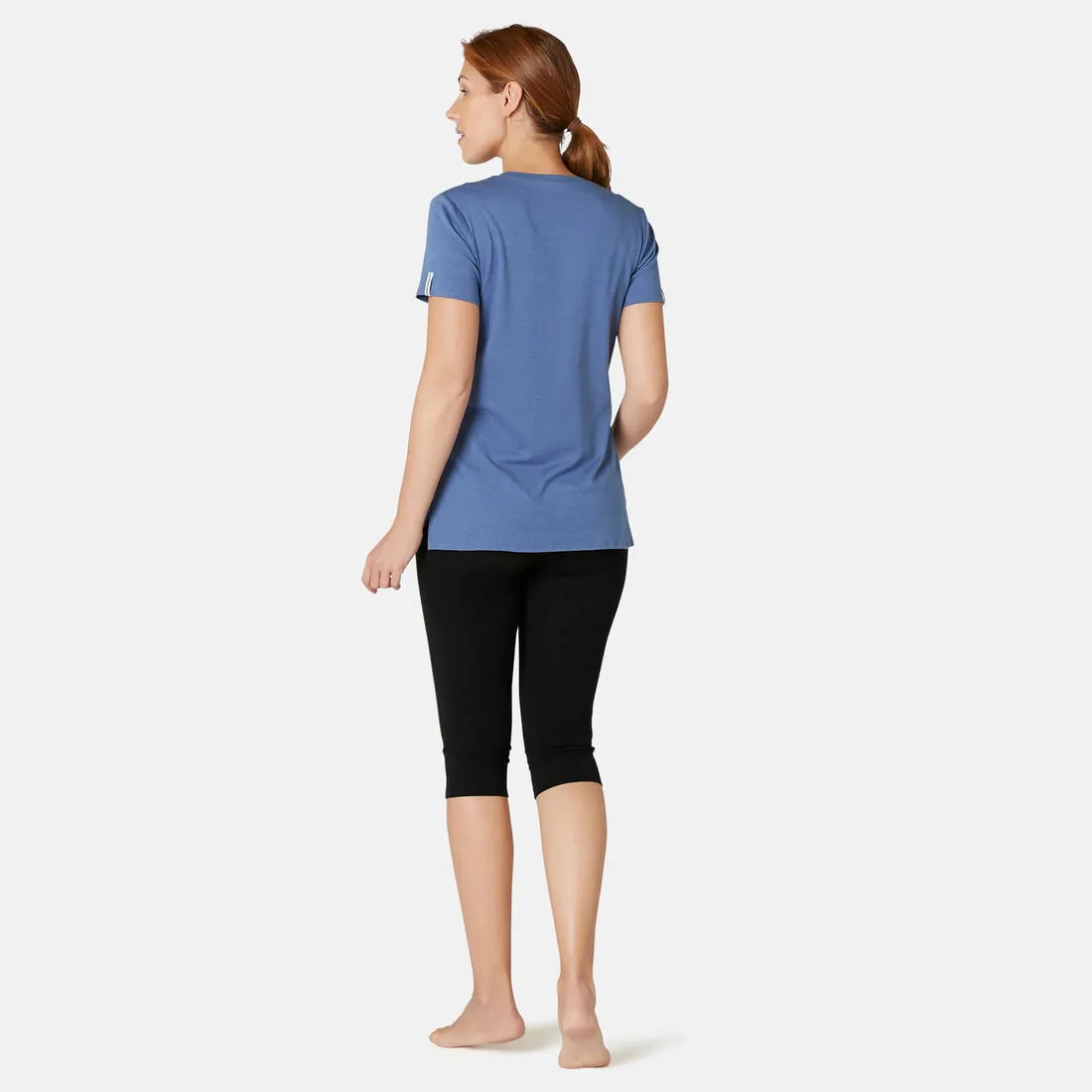 Stretchy Cotton Fitness Cropped Bottoms - Black