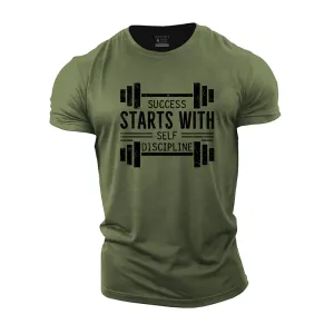 Success Starts with Self-Discipline Cotton T-Shirt