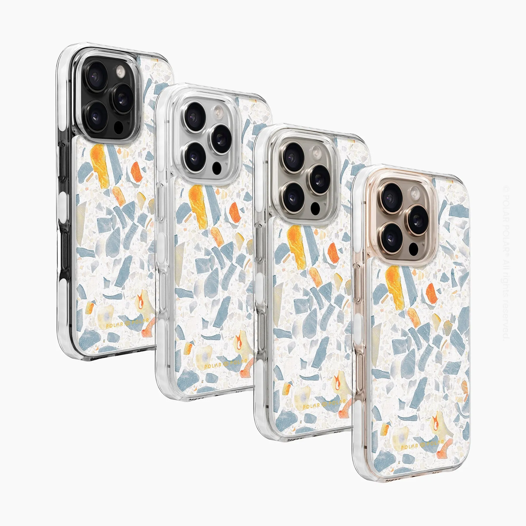 Terrazzo Grey - iPhone 16 Pro Max Clear Bumper MagSafe Case