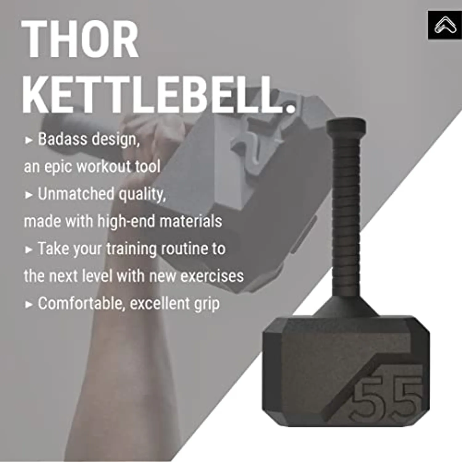 Thor Kettlebell Series by Tribe WOD, Workout Kettlebell Weights for Lifting Crossfit Kettlebell Muscle Building Cardio Fitness, Endurance and Stamina for Daily Workout Routine - 15 - 55lb Kettle Bells