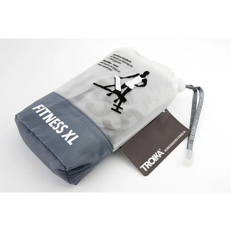 TROIKA Fitness Towel with Sewn-In Fold XL Grey