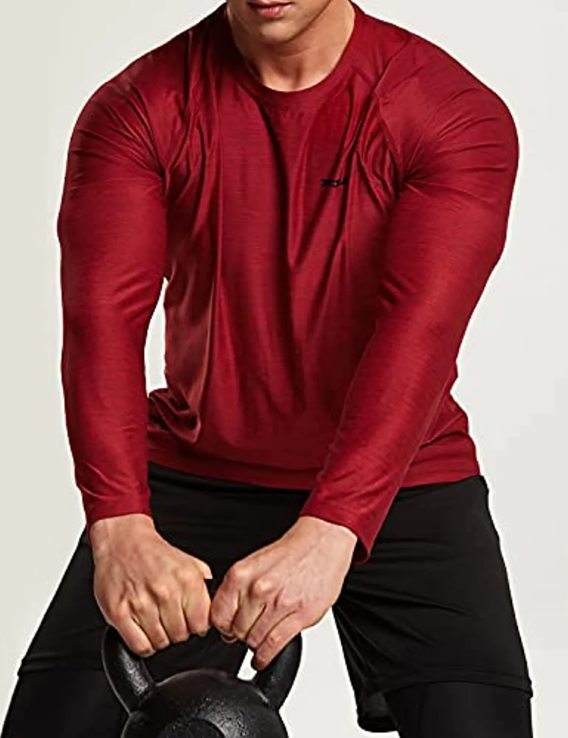 TSLA 3 Pack Men's Long Sleeve Pullover, Dry Fit Running Workout Shirts, Athletic Fitness & Gym Shirt