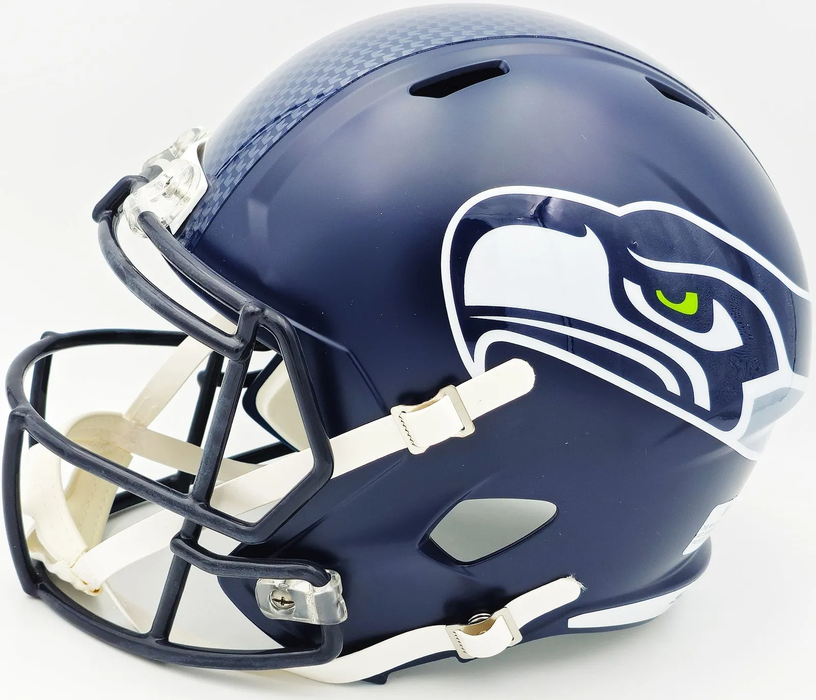 TYLER LOCKETT AUTOGRAPHED SEAHAWKS BLUE FULL SIZE SPEED HELMET MCS HOLO 236377