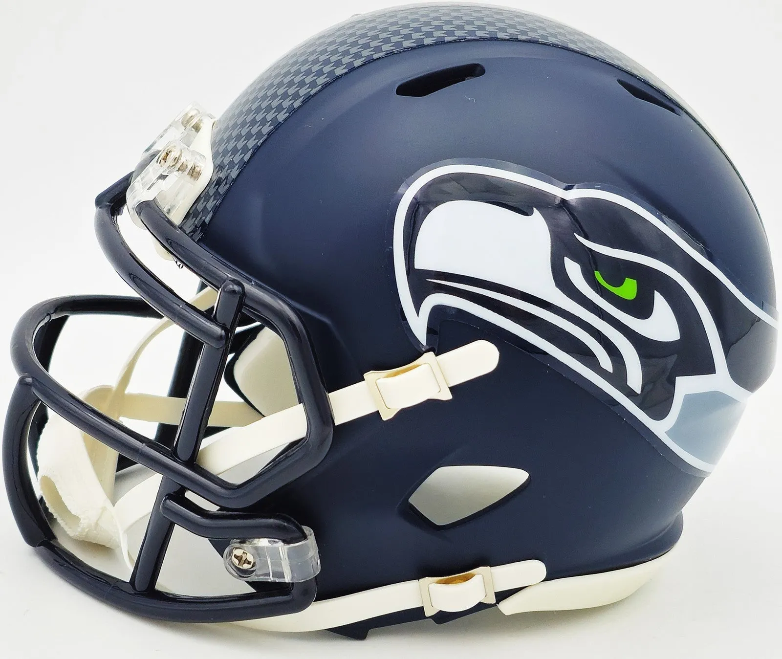 TYLER LOCKETT AUTOGRAPHED SIGNED SEAHAWKS BLUE SPEED MINI HELMET MCS HOLO 236387