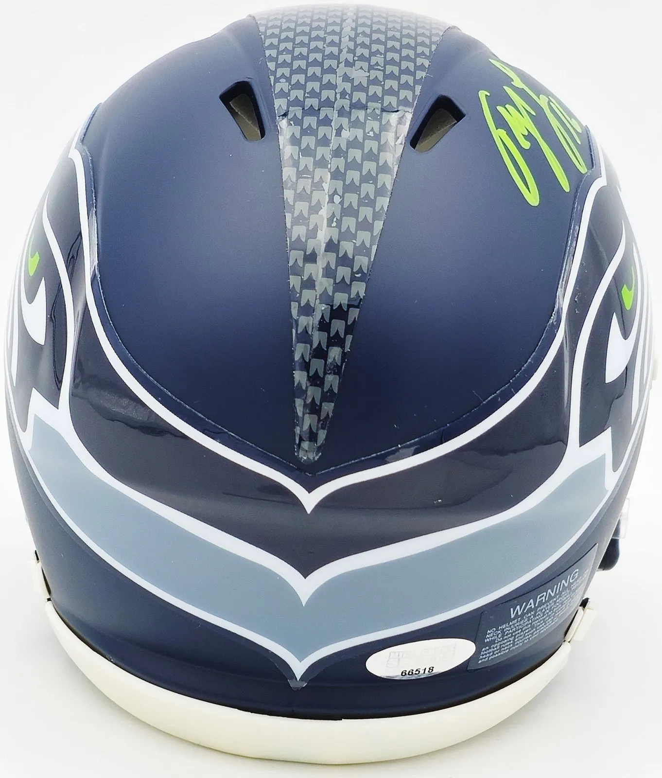 TYLER LOCKETT AUTOGRAPHED SIGNED SEAHAWKS BLUE SPEED MINI HELMET MCS HOLO 236387