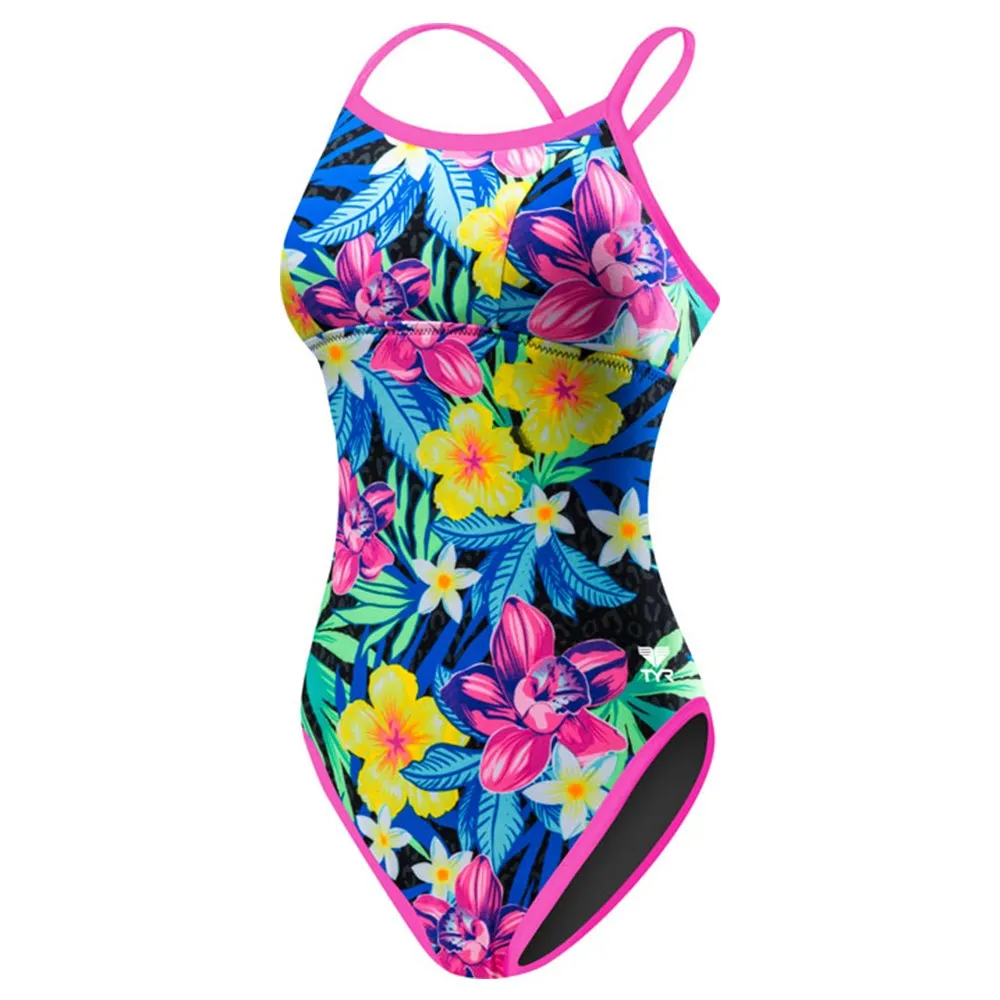 TYR Women's Amazonia Reversible Diamondfit Swimsuit: Black/Multi
