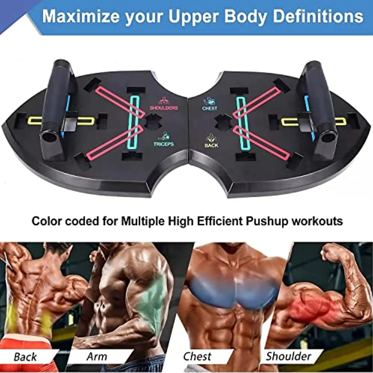 Ultimate Push Up board, Portable at Home Gym, Strength Training equipment for Men, Home Workout Equipment with 15 Gym Accessories, Foldable Pushup bar with Resistance band, Pilates Bar, Jump rope