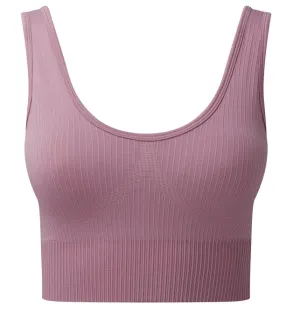 Validate Women's TriDri® ribbed seamless 3D fit multi-sport bra Mauve