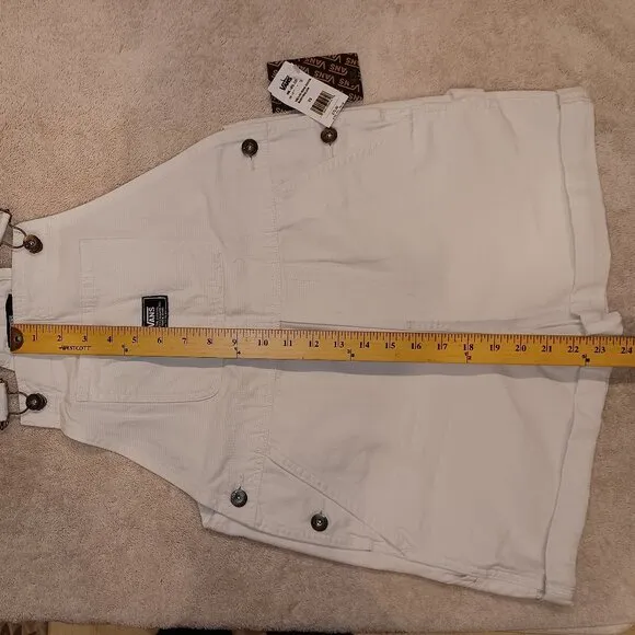 Vans Women's XS Ground Work Shortall Marshmallow White Overalls VN000G8WFS8