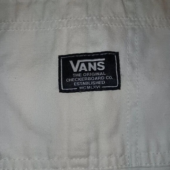 Vans Women's XS Ground Work Shortall Marshmallow White Overalls VN000G8WFS8
