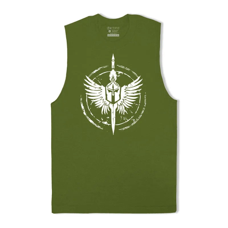 Wings Spartan Helmet Graphic Tank Top