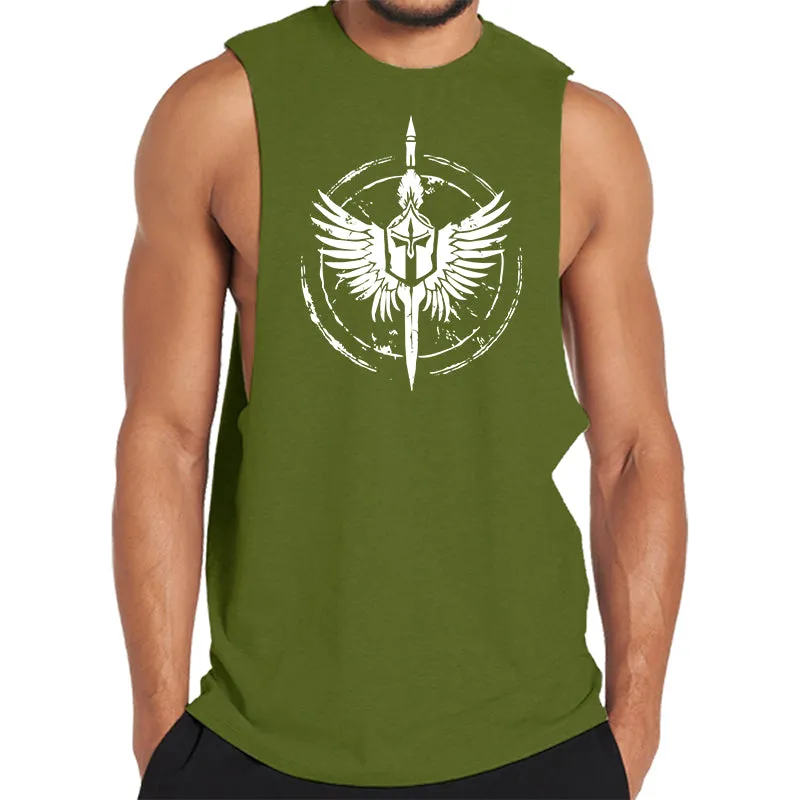 Wings Spartan Helmet Graphic Tank Top