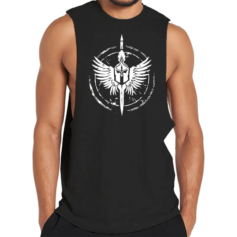 Wings Spartan Helmet Graphic Tank Top