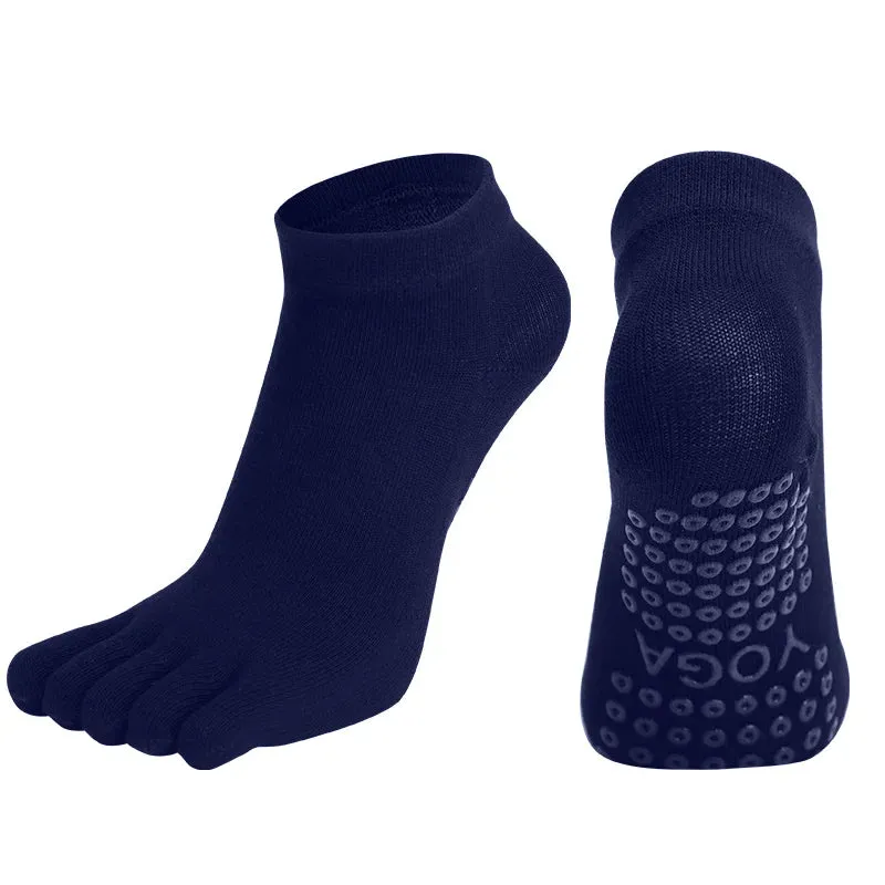 Women's Breathable Pilates Socks Anti-Slip Five-Toe Yoga Socks Quick-Dry Cotton Ladies Ballet Dance Elasticity Fitness Toe Socks