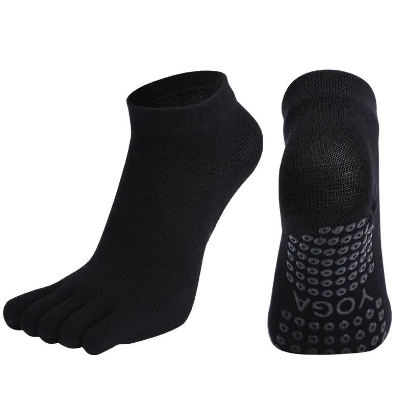 Women's Breathable Pilates Socks Anti-Slip Five-Toe Yoga Socks Quick-Dry Cotton Ladies Ballet Dance Elasticity Fitness Toe Socks