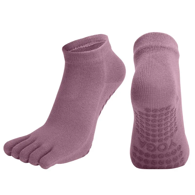 Women's Breathable Pilates Socks Anti-Slip Five-Toe Yoga Socks Quick-Dry Cotton Ladies Ballet Dance Elasticity Fitness Toe Socks