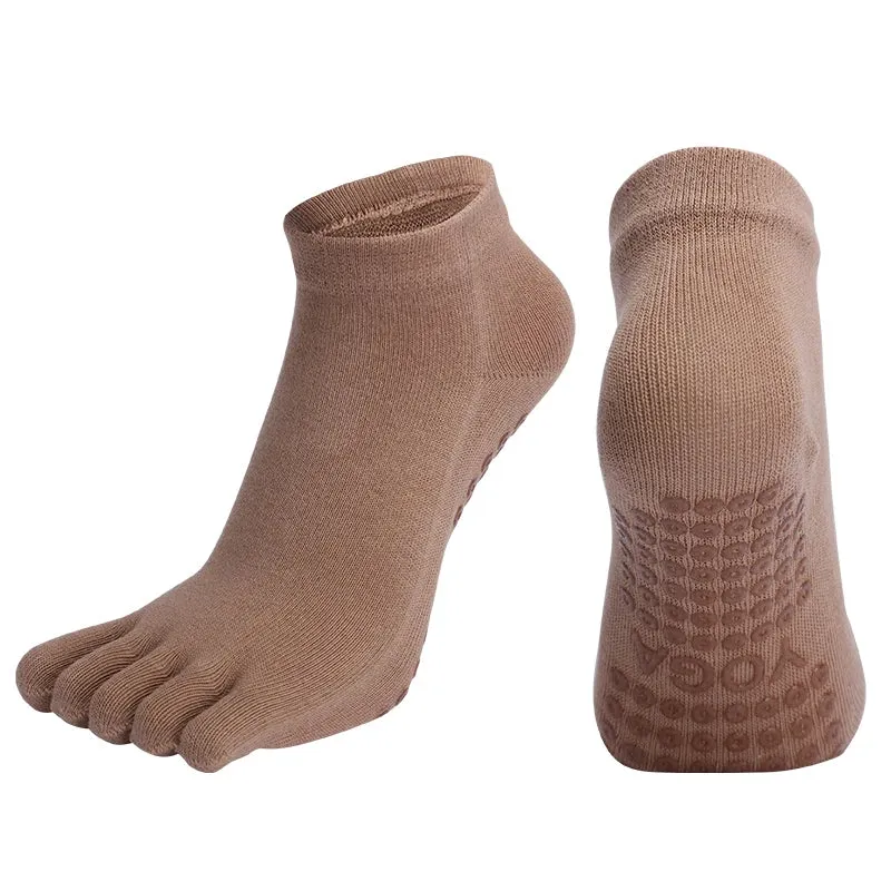 Women's Breathable Pilates Socks Anti-Slip Five-Toe Yoga Socks Quick-Dry Cotton Ladies Ballet Dance Elasticity Fitness Toe Socks