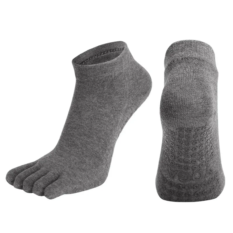 Women's Breathable Pilates Socks Anti-Slip Five-Toe Yoga Socks Quick-Dry Cotton Ladies Ballet Dance Elasticity Fitness Toe Socks