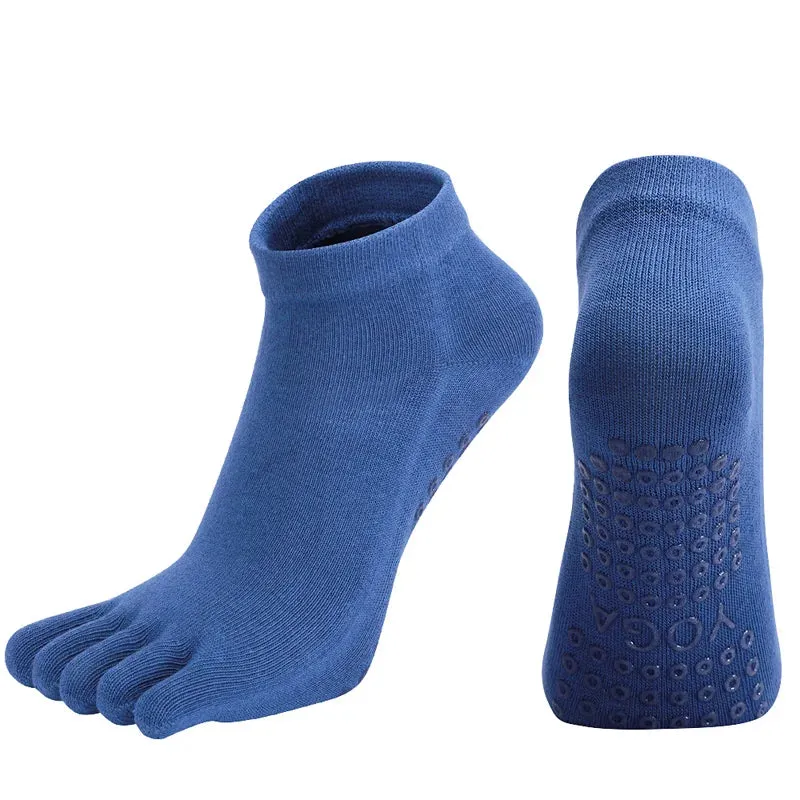 Women's Breathable Pilates Socks Anti-Slip Five-Toe Yoga Socks Quick-Dry Cotton Ladies Ballet Dance Elasticity Fitness Toe Socks