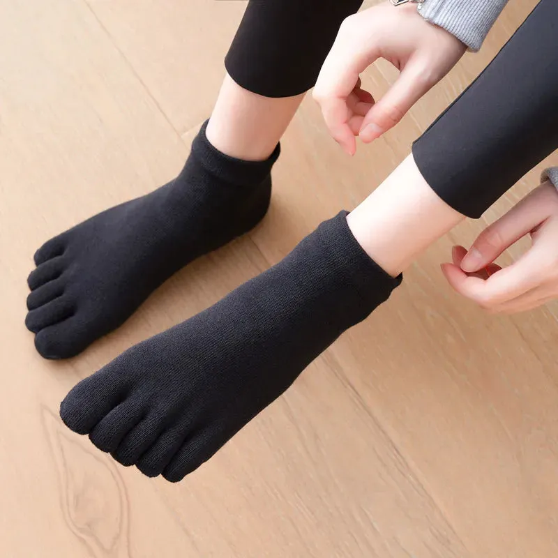 Women's Breathable Pilates Socks Anti-Slip Five-Toe Yoga Socks Quick-Dry Cotton Ladies Ballet Dance Elasticity Fitness Toe Socks