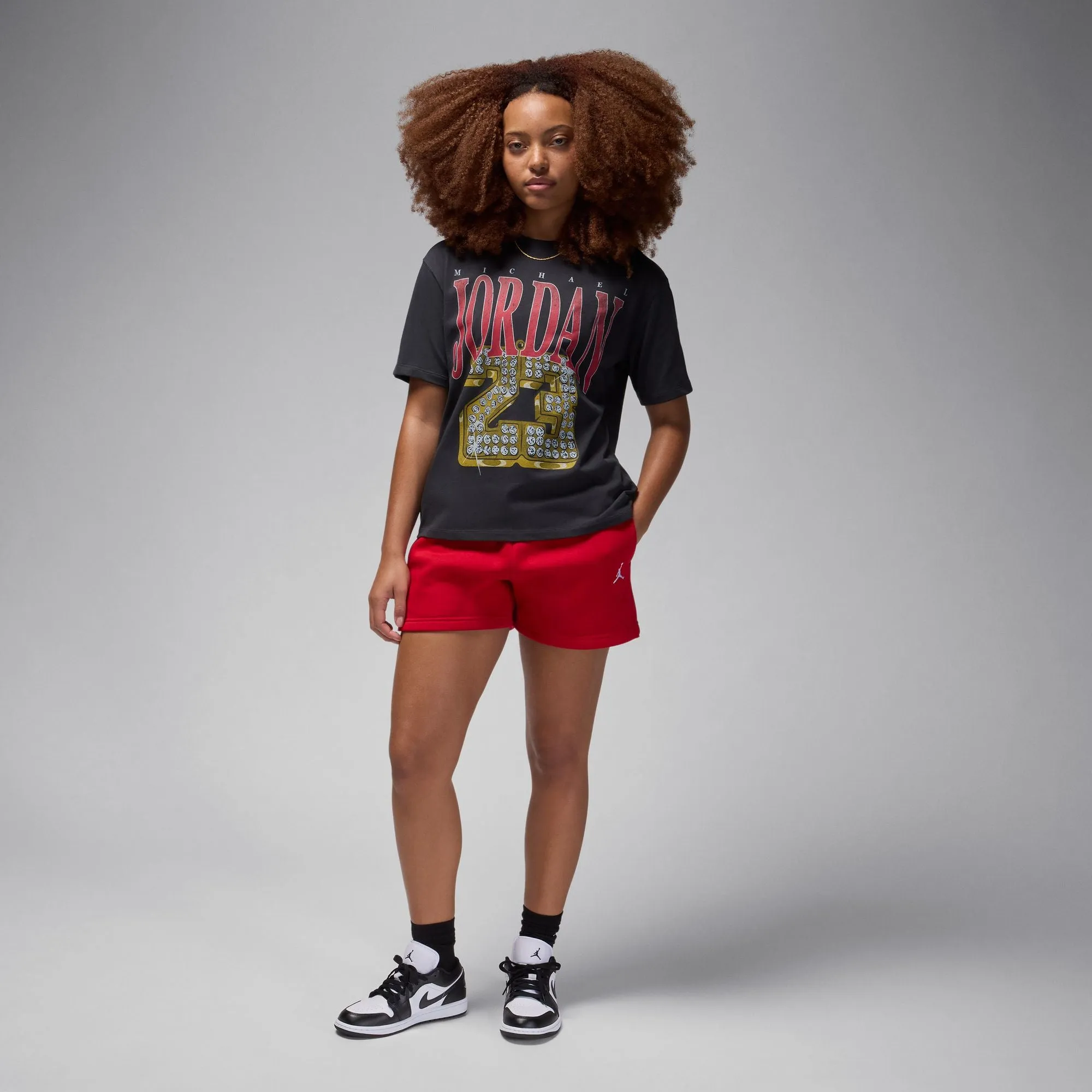 Womens Jordan (Her)itag T-Shirt 'Off Noir/Gym Red'