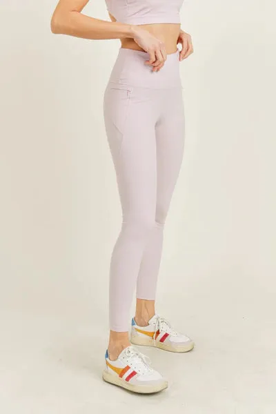 Women's Mono B | Pearlescent Foil Comfort Leggings | Pink Pearlescent