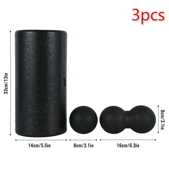 Yoga Massage Roller & Fitness Ball Foam Roller Set