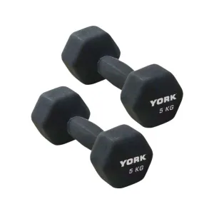 York Neoprene Hex Dumbbells 2 x 5kg