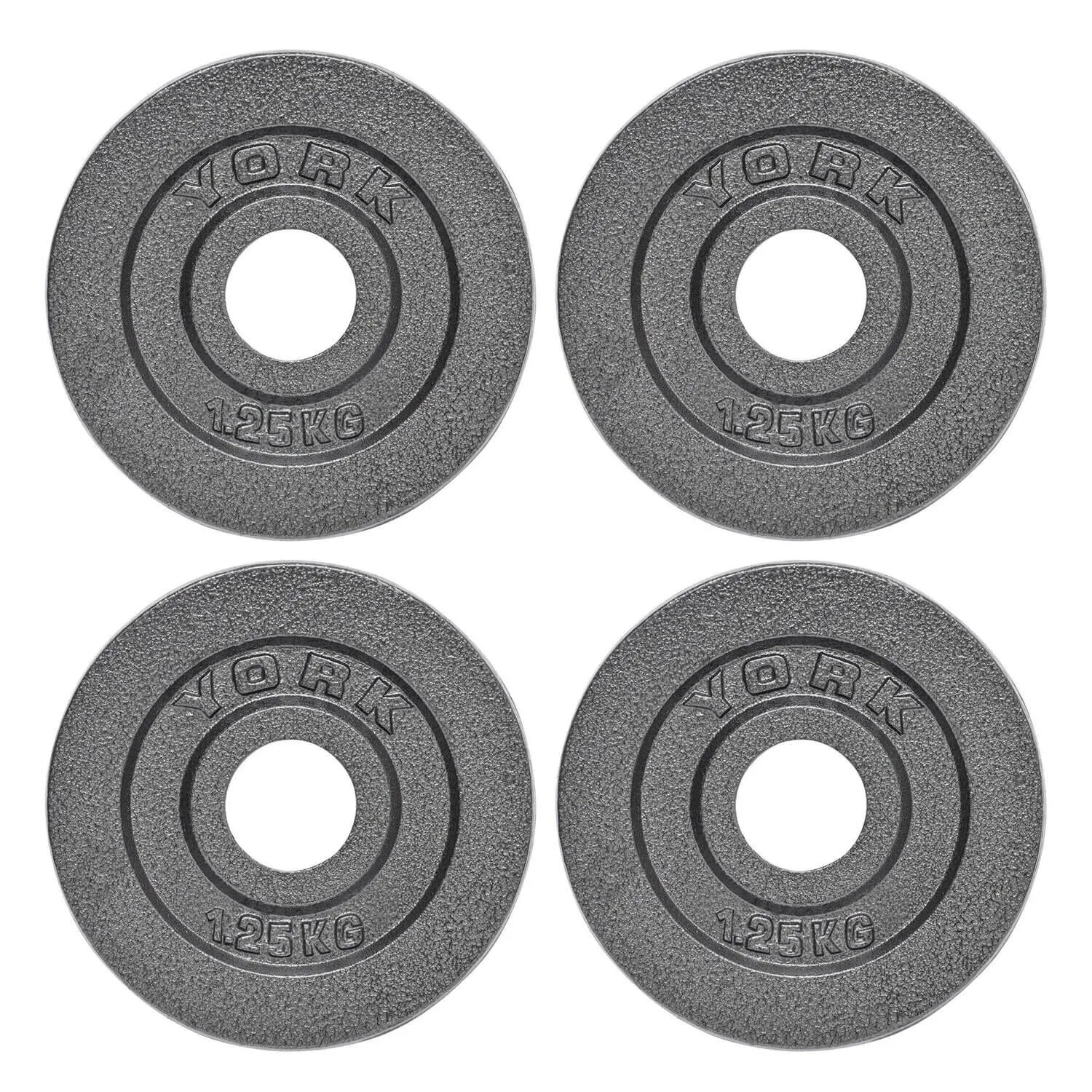 York Olympic Hammertone Cast Iron Weight Plates 4 x 1.25kg