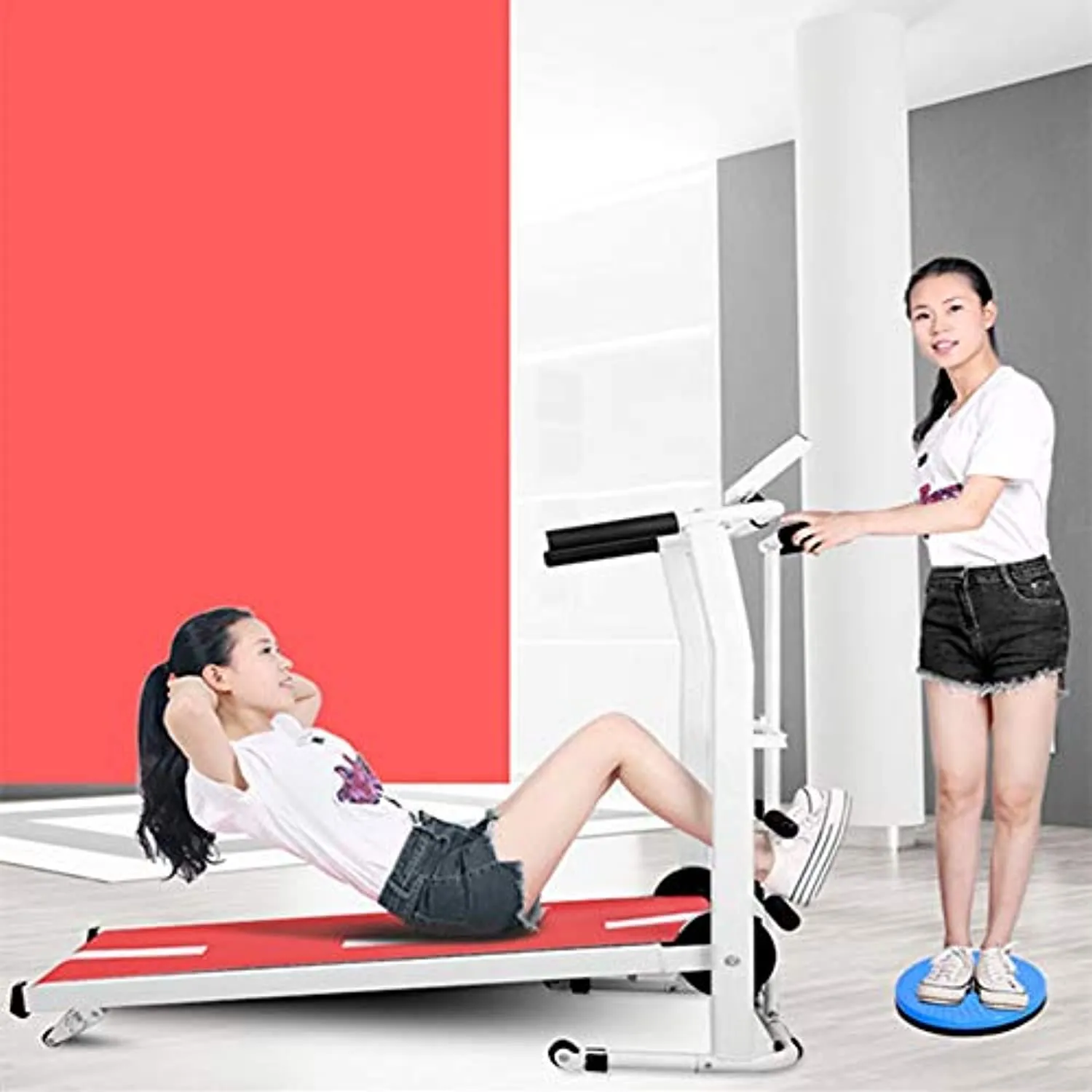Zzfni Treadmill Household Small Treadmill, Multifunctional Mini Walking Machine, Silent Shock-Absorbing Mechanical Treadmill Fitness Equipment Foldable Treadmill